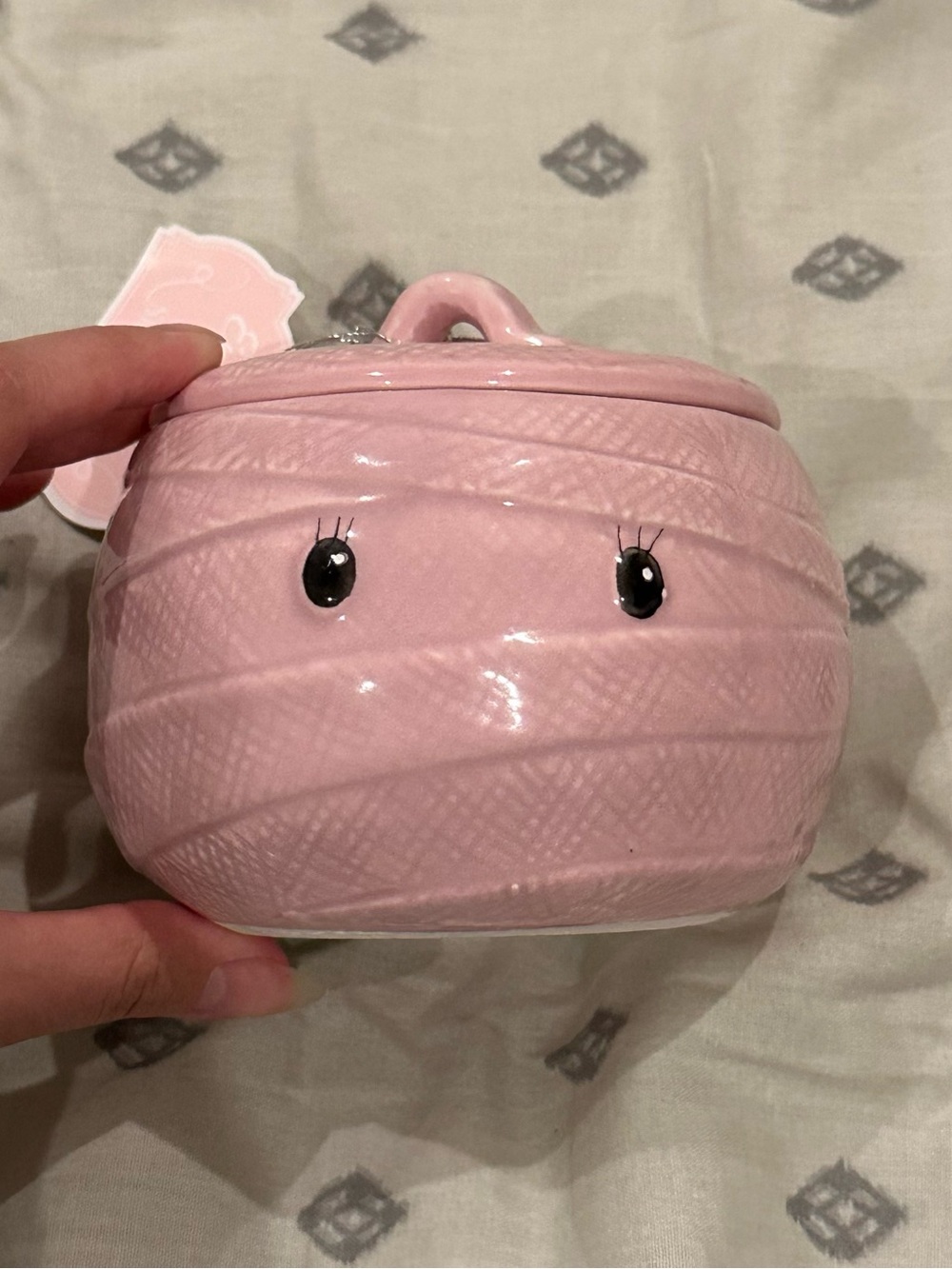 Pink Mummy Halloween Sugar Pot